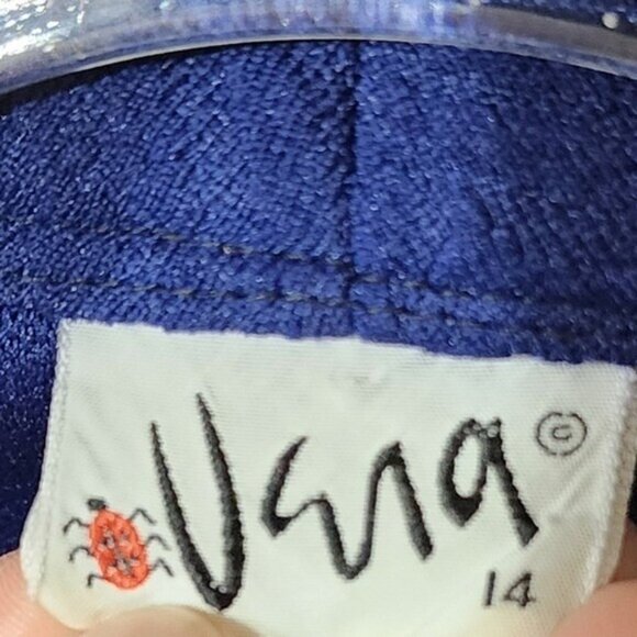 VTG 60s Vana Crimplene Mod Jacket | Cobalt Blue White Trim Zip Front Ring Pull - Picture 9 of 9